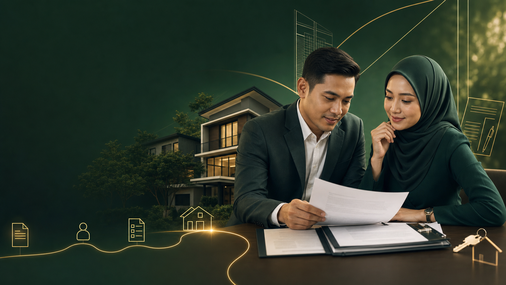 Penjawat awam menyemak dokumen permohonan LPPSA untuk pembelian rumah