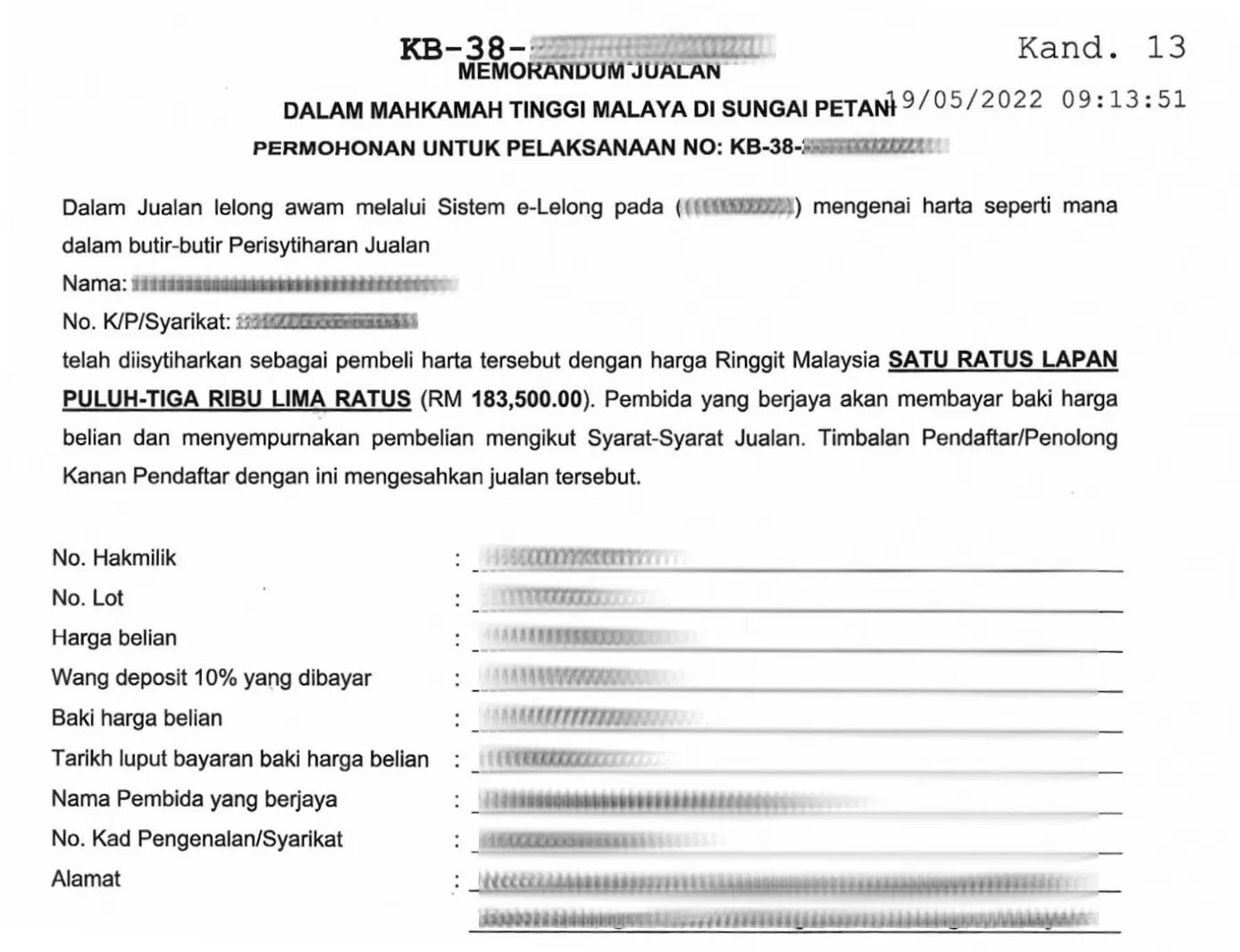 Contoh Memorandum Jualan Rumah Lelong Contoh Memorandum Jualan Rumah Lelong